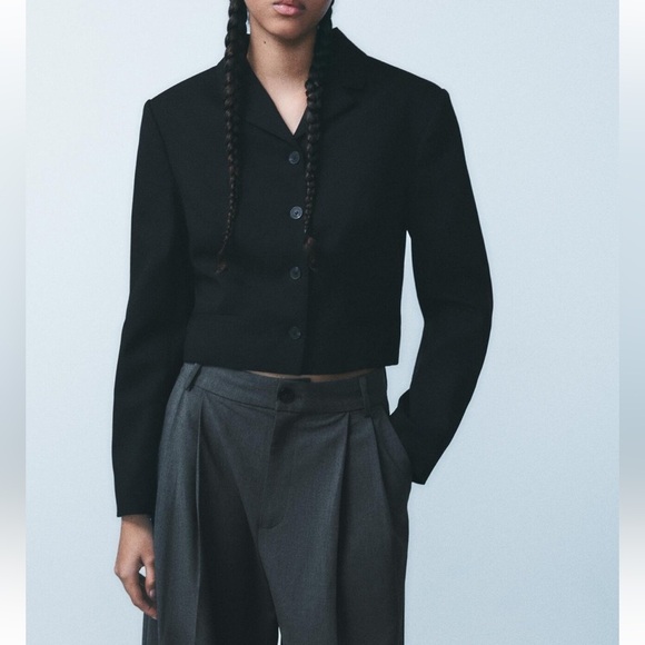 New ZARA Tailord Cropped Blazer - Picture 3 of 6